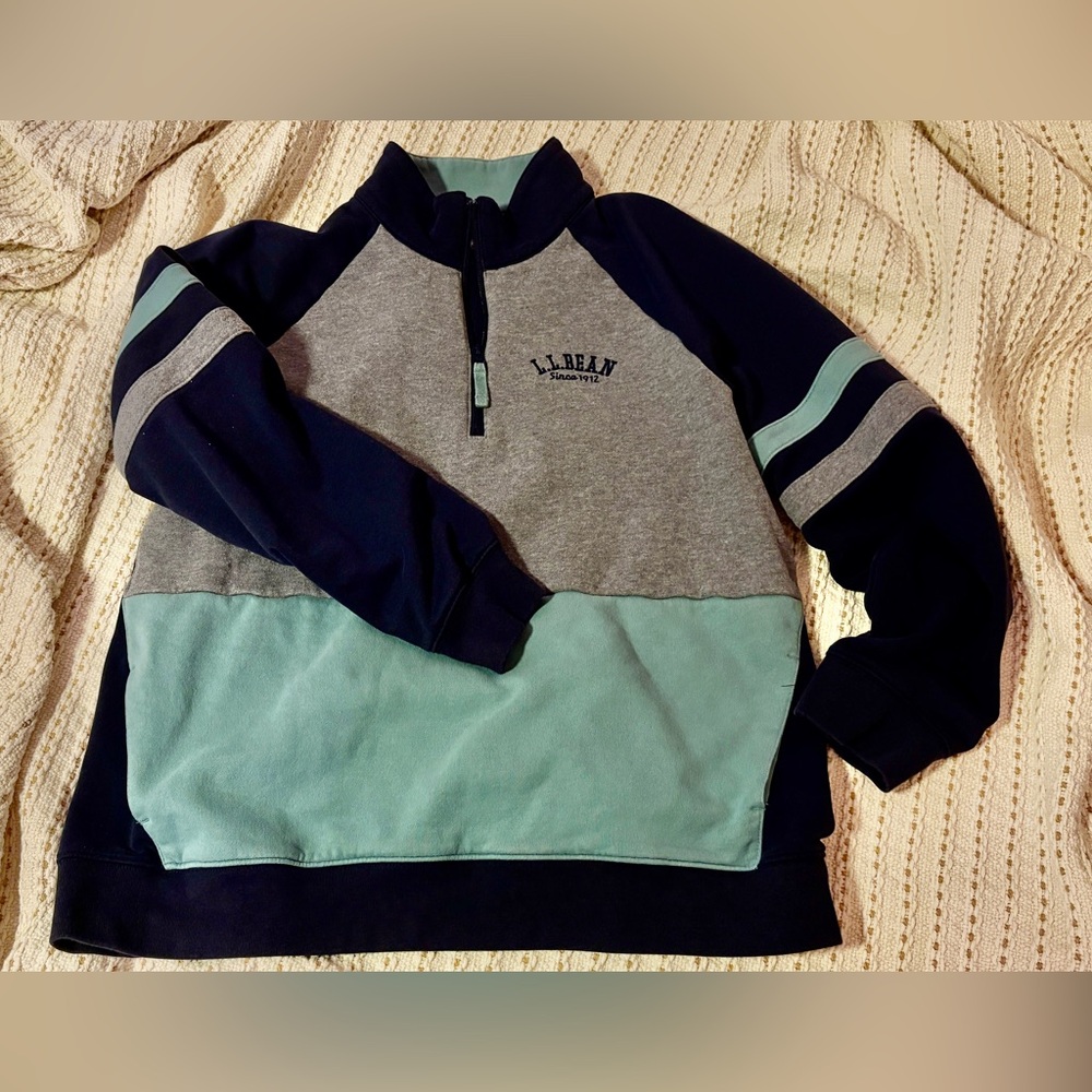 LL Bean Sporty Colorblock Half Zip - Size Large